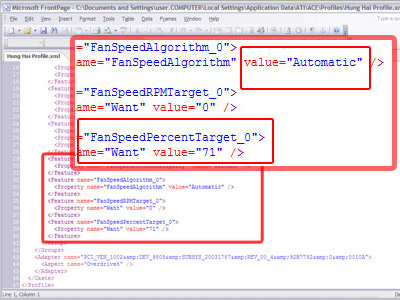 Thay đổi các thiết lập liên quan đến quạt theo cơ chế chỉnh tay
