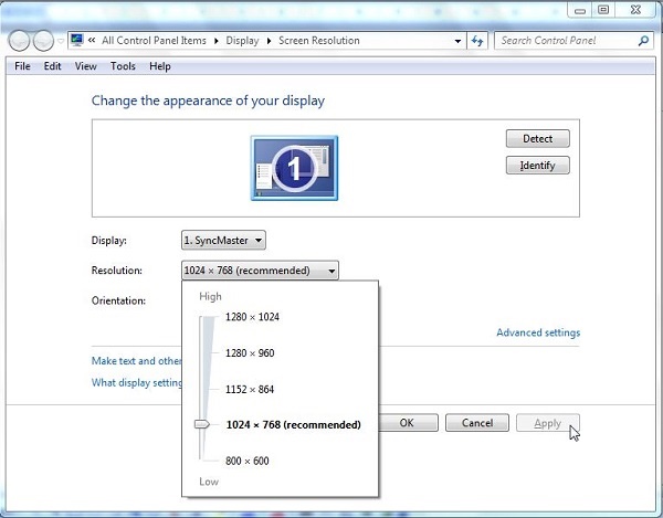 Sửa màn hình máy tính bị lệch