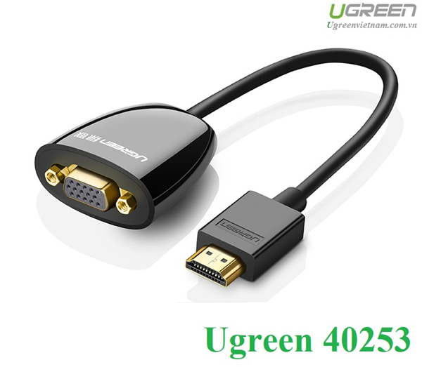 Cáp chuyển đổi HDMI to VGA ( không Audio )chính hãng Ugreen 40253 cao cấp