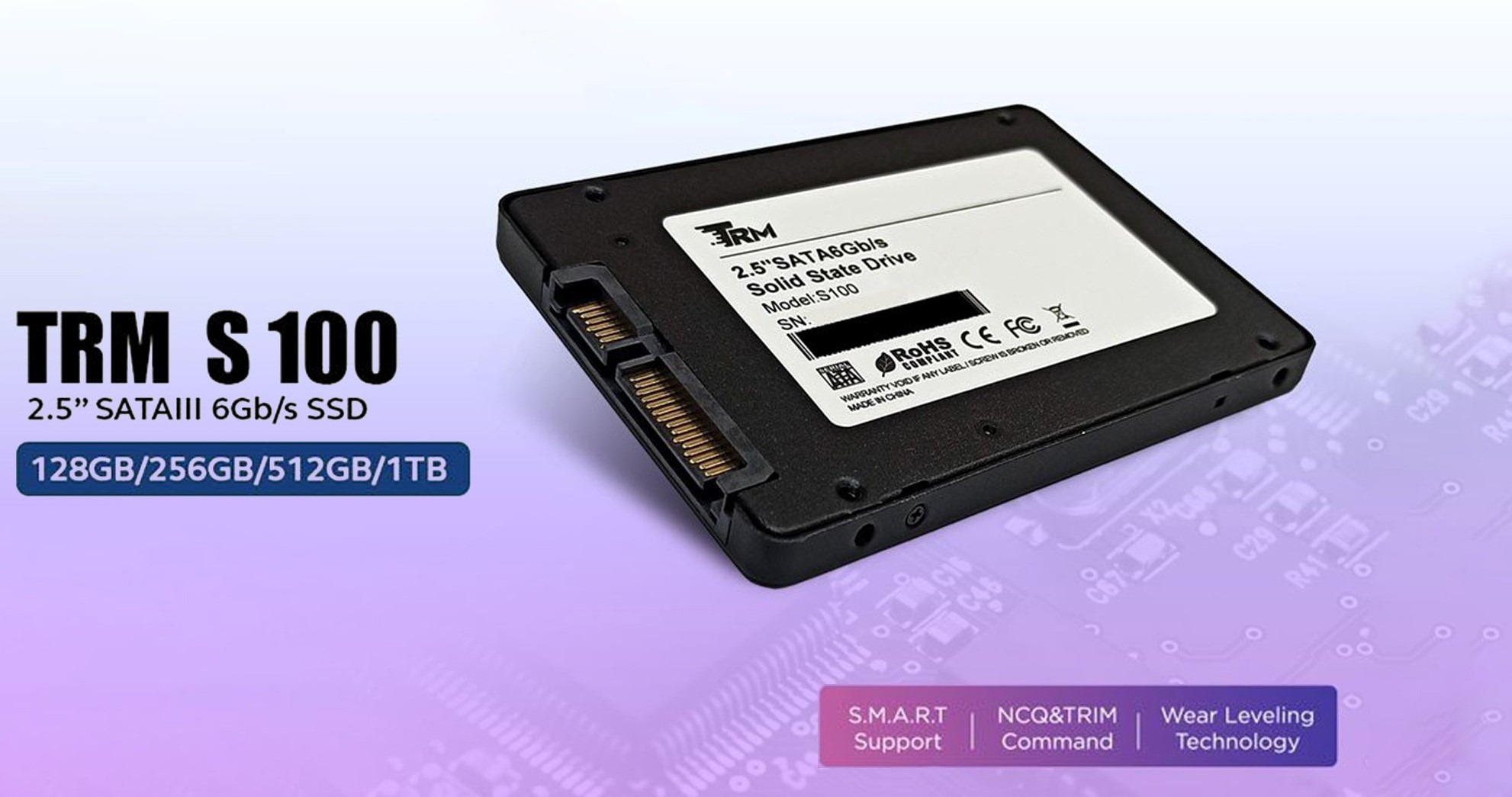 SSD TRM S100 128GB 2.5 inch SATA3 (Đọc 560MB/s – Ghi 520MB/s)