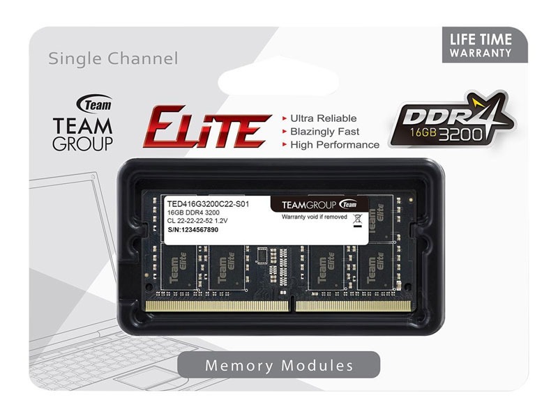 Ram Laptop TeamGroup Elite 16GB DDR4 3200MHz (TED416G3200C22-S01)
