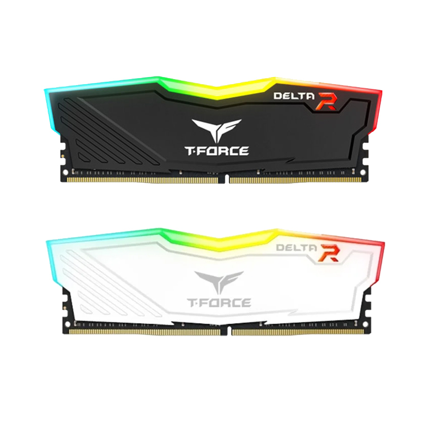 RAM DESKTOP TEAMGROUP DELTA RGB (TF3D416G3200HC16F01) 16GB (1X16GB) DDR4 3200MHZ Đen/Trắng