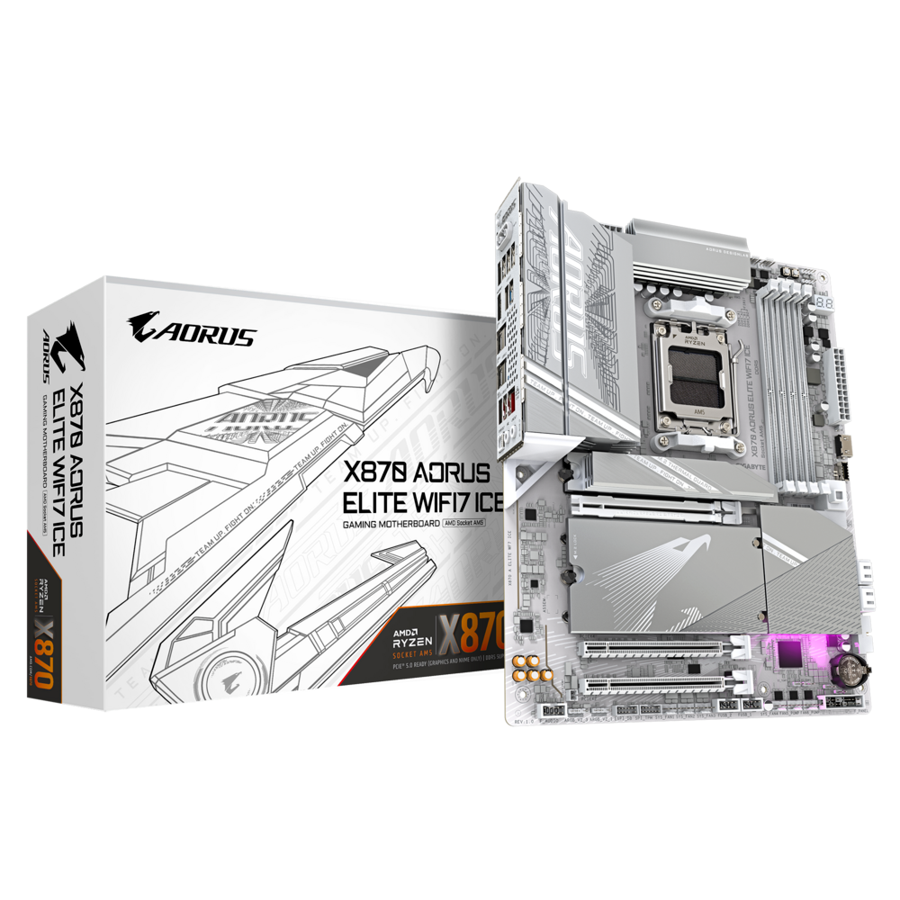 Bo mạch chủ GIGABYTE X870 AORUS ELITE WIFI7 ICE (DDR5)