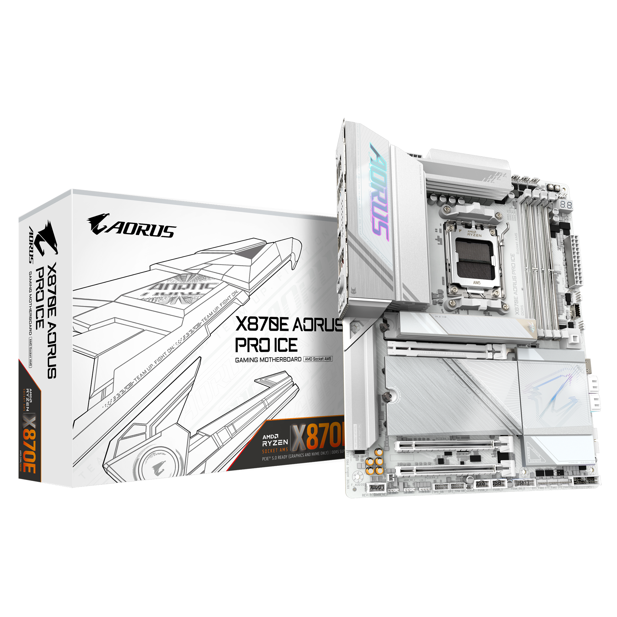 Mainboard GIGABYTE X870E AORUS PRO ICE (AMD X870E, Socket AM5, ATX, 4 khe RAM DDR5)